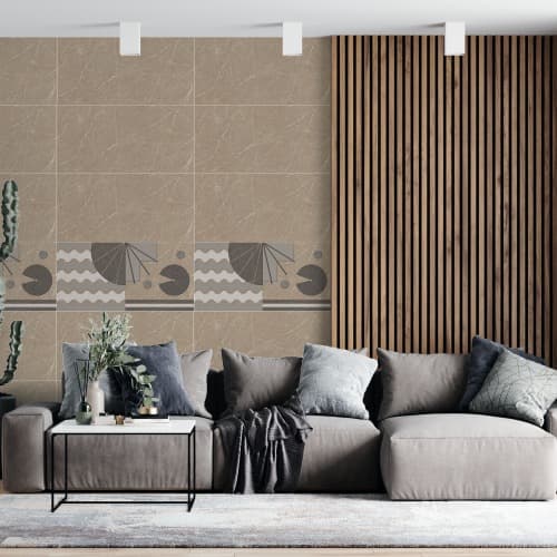 design living room with brown ceramic tile floor (GP3060-030BR)