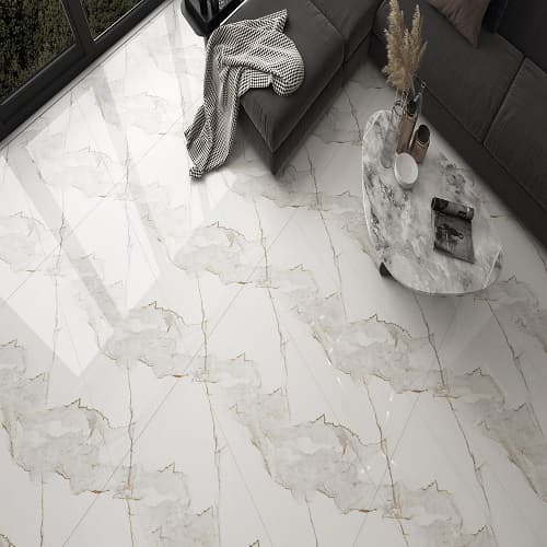 design idea living rooms with white tile floor (NP60120-006GR)